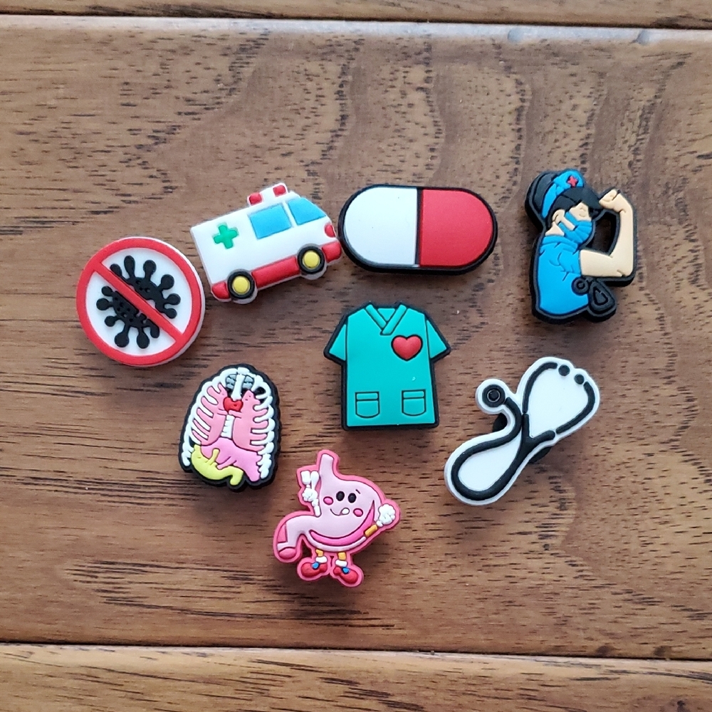 Croc Charms - Nurse Healthcare Theme Set of 8